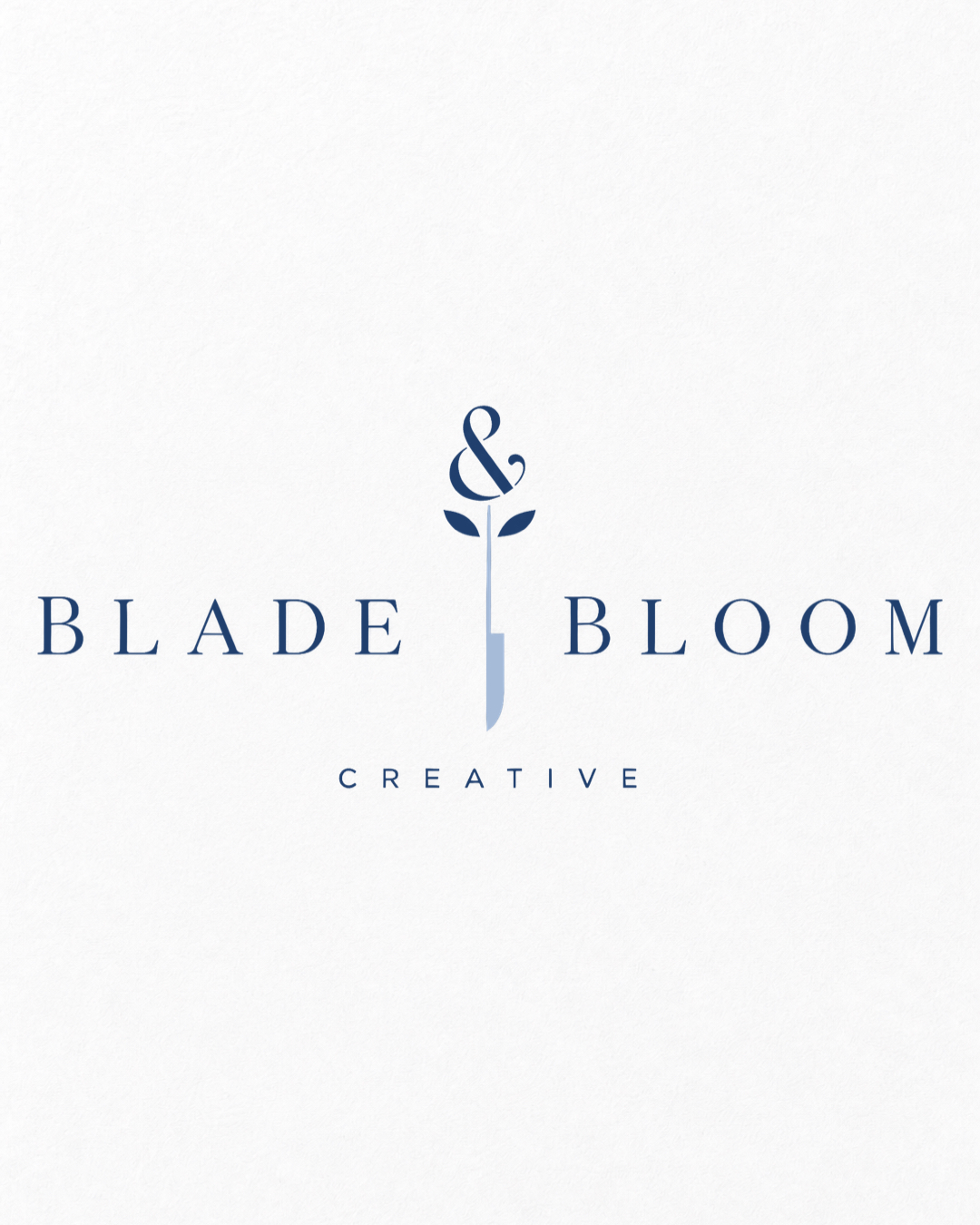 Blade & Bloom Creative logo printed on soft white paper